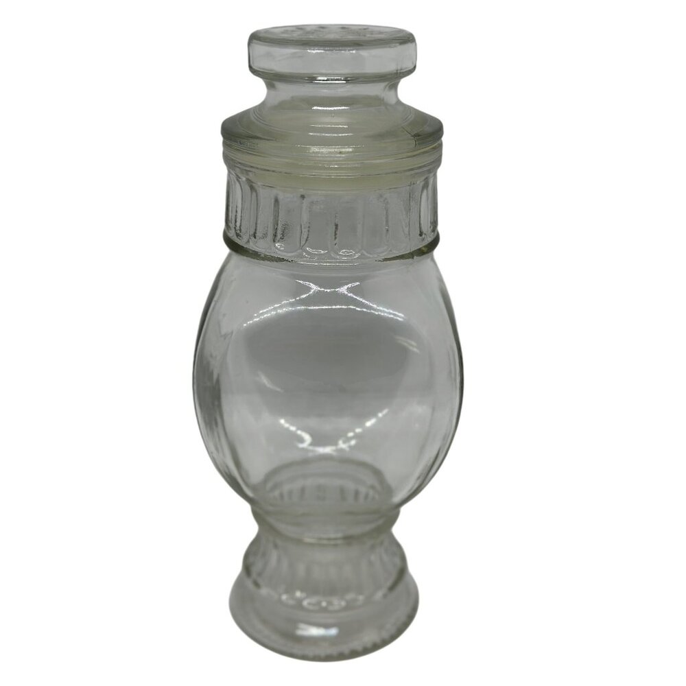 VTG Wheaton Clear Glass Pedestal Apothecary Jar with Lid – Storage Container 9"